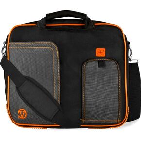 Vangoddy Black Orange Laptop Messenger Bags Shoulder Briefcase Satchel for All New iPad Pro 12.9 inch