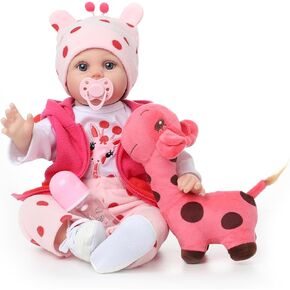 Reborn Baby Dolls Girl - 22 Inch Lucy Cute Realistic Baby Doll, Lifelike Vinyl Reborn Baby Doll Real Life Bebe Silicona with Feeding Kit Toys for Gifts for Kids 3+