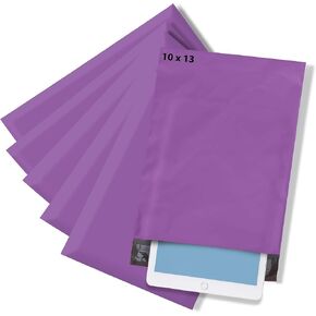 Medium Poly Mailers 10x13, Solid Purple Shipping Bags - Tear And Puncture Free Poly Bags - Water Resistant Mailing Bags - Packaging Bags For Small Business - 1000 Count