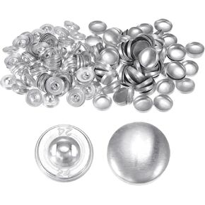 HARFINGTON 100 Pcs Button Supplies 24L(15mm/0.6") Aluminum Button Parts Making Accessories Metal Button Blanks for Button Maker Machine DIY