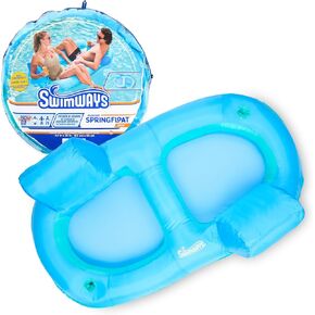 SwimWays Spring Float Premium Duo, Pool Chair Fits 2 Adults, Inflatable Pool Floats Adult with Fast Inflation for Ages 15 & Up