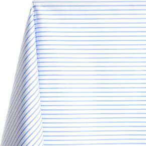 Suave 1/4" Pinstripe Shirting Poplin Fabric - Light Blue 58/60" by The Yard