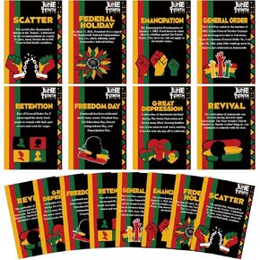 8 Pcs Juneteenth History Poster Freedom Day Poster Juneteenth Wall Bulletin Board African American Independence Classroom Decor for Black History Party Supplies Home Classroom Office