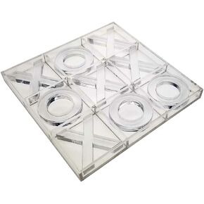 OnDisplay Luxe Acrylic Tic Tac Toe Set - Luxury Executive Board Game (Clear)