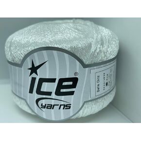 White with Iridescent Sparkle Bella Glitz Yarn - Polyester, Polyamide, Metallic Lurex Blend Sport or Light DK Weight Yarn - 50 Grams (1.76 Ounces) 195 Meters (213 Yards)