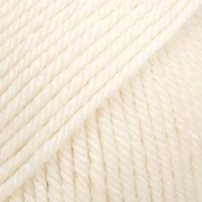 Drops Daisy 100% Merino Wool Yarn for Knitting and Crocheting, 3 or Light, DK, Leight Worsted Weight, 1.8 oz 120 Yards per Ball 1 * 50g (01 Off White)