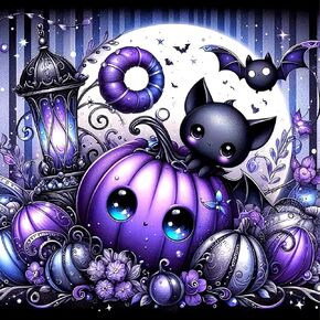 CHWGLFGG 5D Diamond Art Kits for Adults Beginners, Happy Thanksgiving Pumpkin Diamond Painting Kits, DIY Full Round Drill Paint by Diamonds Dot Gem Art for Adults, Home Wall Decor 13.7X 13.7 Inch