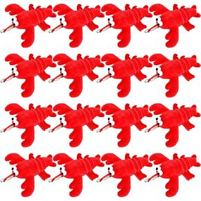 16 Pack Cute Lobster Stuffed Animal Soft Mini Plush Lobster Toy Keychain Lobster Crab Hanging Ornaments for Kid Boy Girl Wallet Backpack Party Favors Goodie Bag Birthday Gift