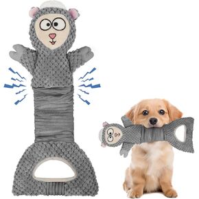 Dog Squeak Toys Interactive Pet Toy with Crinkle Paper Pull Chew Toys for Small Medium Large Dogs（Blue）