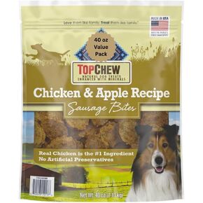 Top. Chew's Chicken & Apple Recipe 100% Natural Dog Treats, 40 oz, Pack of 1