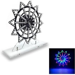 Soldering Practice Kit 7-color Ferris Wheel Rotating Ferris Wheel Electronics Kit LED DIY Kit Soldering Project Kit Solder Practice for Children Students