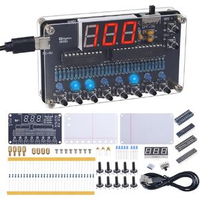 DIY Soldering Project Kit, Binary to Decimal Conversion Soldering Practice Kit with LED Light & Digital Display, Educational DIY Electronic Kits for Beginners/Teens/Adults/Programmers