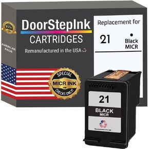 DoorStepInk Remanufactured HP 21 Black MICR Ink Cartridge, Replacement for HP 21 C9351 – Compatible with DeskJet D1520 D2345 F4140 F4180 F380 D1320 D1330 Officejet 4315 J3600 J3680, Made in USA