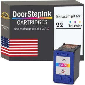 DoorStepInk Remanufactured HP 22 Tri 1 Color C9352 Ink Cartridge, Compatible with DeskJet F2276 3910 3915 3920, OfficeJet 4315v J3608 J3640 PSC 1401, 1417, Fax 1250 3180 Printer, Made in USA