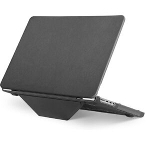 MOSISO Compatible with MacBook Pro 16 inch Case 2025 2024 2023 2022 2021 M4 M3 M2 M1 A3403 A3186 A2991 A2780 A2485 Pro Max, PU Leather Coated Plastic Hard Shell Case Cover with Fold Kickstand, Pink