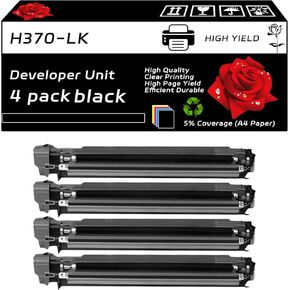 H370-LK Developer Unit Compatible for Toshiba E Studio 2000AC 2010AC 2500AC 2510AC Printers, with Chip, High Yield 70000 Pages, Clear Printing (2 Pack Black)