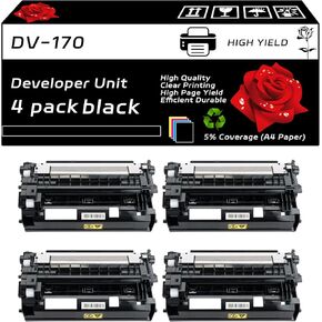 DV-170 Developer Unit Compatible for Kyocera ECOSYS M2035dn M2535dn FS-1035MFP FS-1135MFP Printers, with Chip, High Yield 50000 Pages, Clear Printing (2-Pack Black)