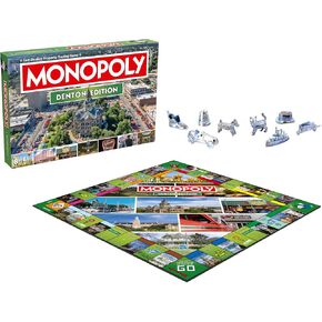 Monopoly Board Game Denton TX Edition : 2-6 Players Family Board Games for Kids and Adults, Board Games for Kids 8 and up, for Kids and Adults, Ideal for Game Night