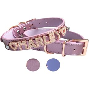 Rhinestone Dog Collar | Spacedust Mauve or Dark Amethyst | Personalized Dog Collar | Rose Gold Dog Collar | Size XXS- XXL