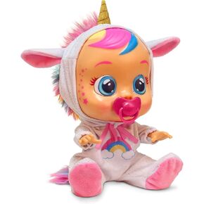 Cry Babies Dreamy the Unicorn 12" Baby Doll | Shimmery Removable Rainbow Pajamas For Girls and Kids 18 Months and Up , Pink
