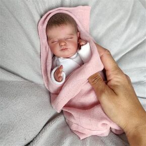 Lifelike Mini Reborn Dolls Boy Cheap 10 Inch Real Life Sleeping Newborn Baby Dolls That Look Real Babies Soft Cloth Body Realistic Eyes Closed Baby Dolls Toys Gifts for Kids Age 3 +