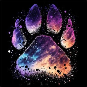 DIADAY 5D Dog Diamond Art Kits for Adults, Round Gem Landscape Diamond Painting Kits for Beginners, Full Drill Art Crafts DIY Home Wall Decor Gift, 12 x 12 Inches