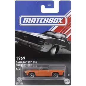 Matchbox 1969 Chevrolet Camaro SS 396 Convertible, 1:64 Scale Die Cast, Orange, 4/6