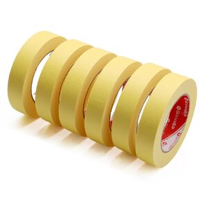 Bright Yellow Masking Tape,1"Wide×55 Yards 6 Rolls,Medium-Adhesion Painters tape for Car Painting,Arts & Crafts, Home DIY Projects,Spray paint masking- Hand Tearable, No Residue, Multi-Surface Use