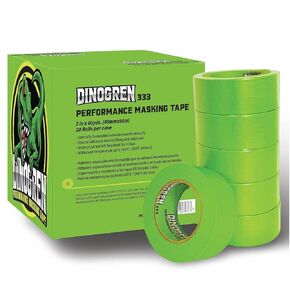 LAUCO DINOGREN High Performance Masking Tape for Car Paint, Heat & Water Resistant, Multi-Purpose Green (2 in (20 Rolls))