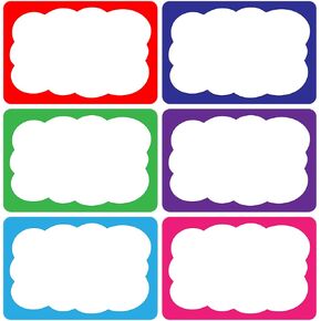 180 PCS Colorful Name Tags Stickers, 6 Colors Name Tag Stickers Name Labels for School Classroom Teacher Student Office Meeting Clothes Desk Cubby Locker Themed Party, 2x3 inch