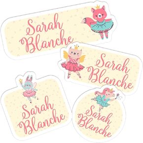80 Pcs Personalized Labels for Kids Die-Cut, Waterproof Daycare Name Labels | 12 Designs w/ 4 Different Shapes, 3 Sizes | Kids Sticker for Water Bottles, Lunch Boxes - Dinos