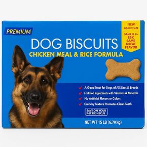 Forever Wellness Chicken Meal & Rice Formula Dog Biscuits, 15 lbs Compatible with Kirkland Signature, Good Treat for Dogs and Breeds, Crunchy Texture Promotes Clean Teeth