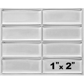 50 Pcs-1x2 inch Clear Rectangle Epoxy Stickers Adhesive Epoxy Seal Bottle Cap and Pendants Domes Resin Cabochon Stickers Embellishments for Photo Pendant Craft Jewelry Making