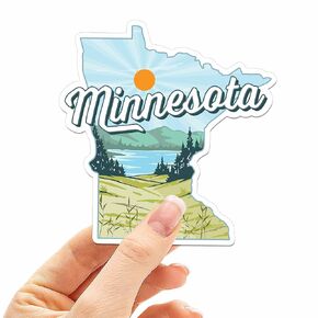 Minnesota Lakes Sticker for Hydroflask - Cool Midwest Explore Sticker for Laptop - Cute MN Nature Waterproof Vinyl Decal