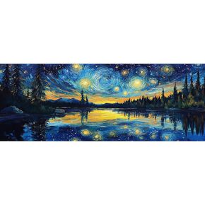 Reofrey Large Diamond Art Kits for Adults New York City, 30x80cm/12x31.5inch Full Drill Round Rhinestone Big Diamond Painting Kit Landscape, Cross Stitch Embroidery Canvas for Crafts Home Wall Decor
