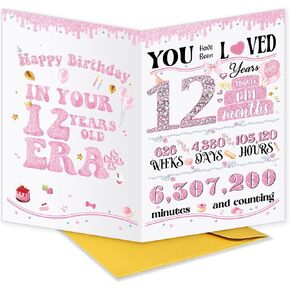 Cute 1st Birthday Card Gift for Baby Girls Kids Child, Ideal 1 Year Old Birthday Card for Daughter Granddaughter Niece Sister Her, Best Happy First Bday Gift from Dad Mom Grandma Grandpa