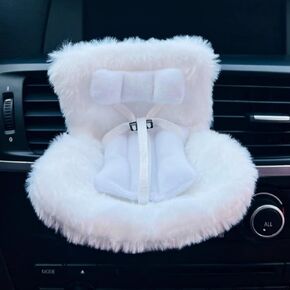 Doll Car Seat for 17cm Dolls with Air Vent Clip and Desktop Stand, Doll Accessories for 10-17cm Dolls, Cute and Functional Car Ornament for Blind Box Doll Fans (Pink)
