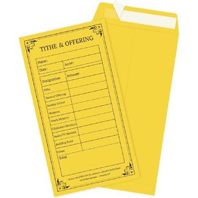 500 Pcs Tithe and Offering Envelopes for Church, 6.5"x3.5" Kraft Church Offering Tithe Donation Envelopes Tithing Cash Envelopes