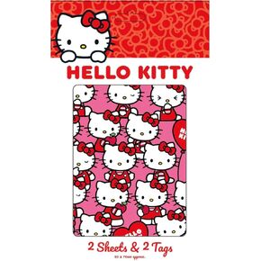 Hello Kitty Wrapping Paper 2 sheets & 2 tags Pack Gift Wrap