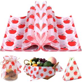 150 Pcs Back to School Apple Wax Paper Sheets for Food Deli, 9.8 x 8.3 inch Apple Patterns Greaseproof Wrapping Paper for Sandwich Picnic Basket Liner Beach Pool Back to School Birthday Party Supplies