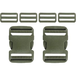 PATIKIL Quick Release Buckle, Plastic Quick Side Release Clips with Tri-Glide Slide for Strap, Webbing, Belt, Crafting