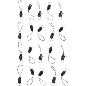 20Pcs Black Detachable Buckle Mobile Phone Accessories Pendant Buckle Small Sling Anti-Lost Lanyard Cords Hanging Head Keychains Hooks