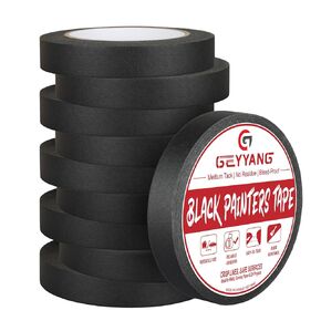 GEYYANG Black Painters Tape - 0.75 Inch x 55yards x 2 Rolls, Professional-Grade Masking Tape for Painting, DIY Crafts, Home & Auto | No Residue, Multi-Surface Adhesion