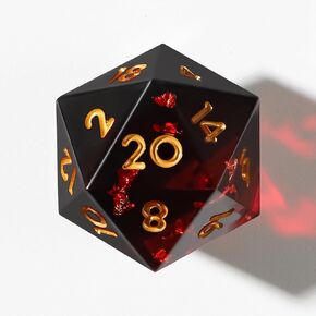 Sharp Resin Balanced Dice Set, Handmade 7 pcs D&D dice with Gift Box for Dungeons and Dragon Game（(Red-A)