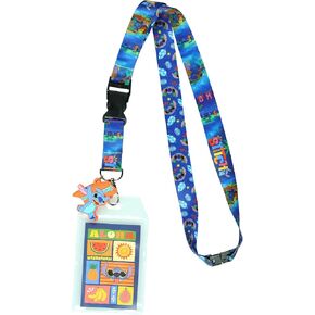Disney Lilo and Stitch Aloha Breakaway Lanyard ID Badge Holder with 2" Rubber Charm