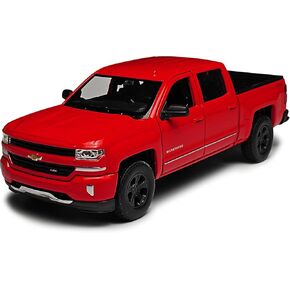 Diecast Model Car Compatible with Welly 1:29 2017 Silverado Red 24083W