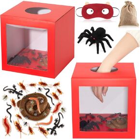 What's in The Box Game Set Include Hard Cardboard Fake Bugs Fake Poo Fake Spider for Eyeballs Game Whats in The Box Game Party Favors for Indoors Outdoors Team Party Game