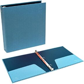 Blue Lake ECOLIFE 3 Ring Binder 1 Inch with Interior Pockets, 2 Pack Plastic-Free Binder Organizer Students School Office Supplies