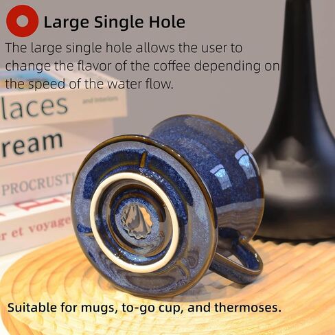 Ceramic Coffee Dripper includes 50 Filters Pour Over Coffee Maker Porcelain 01 Hand Drew Brewing Pottery Green Portable Artisanal Manual Gift for 1-2 People Home, Office, School, Camping in Saudi Arabia