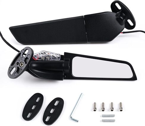 Motorcycle Rearview Mirrors, Adjustable Rotating Side Mirrors Fit for Honda Kawasaki Suzuki Motorcycle Wing Mirror - Small in Saudi Arabia